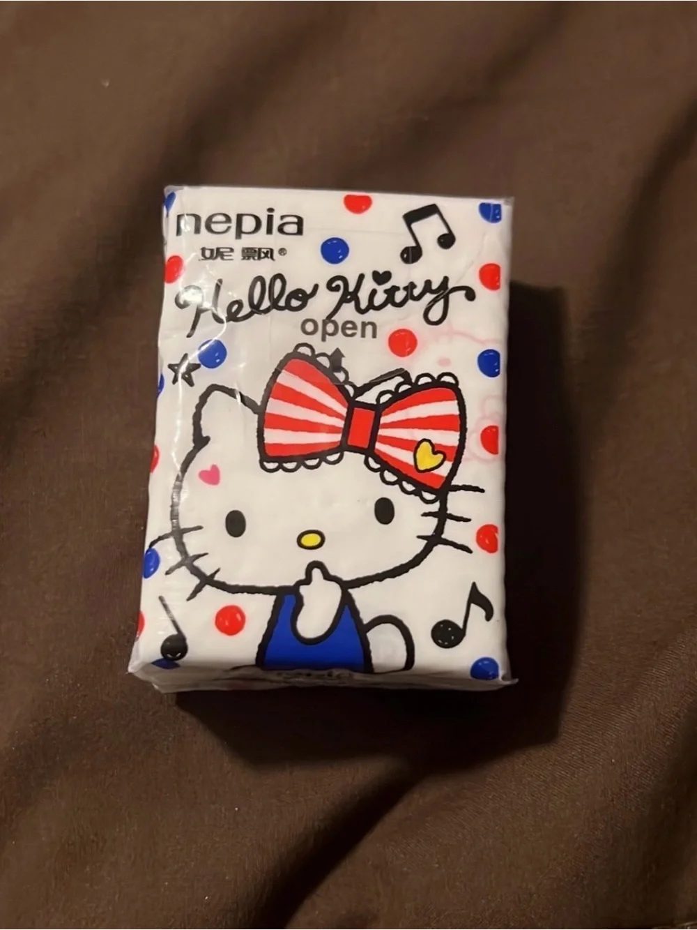 Hello Kitty Kids Pocket Tissues - White with Red & Blue five count